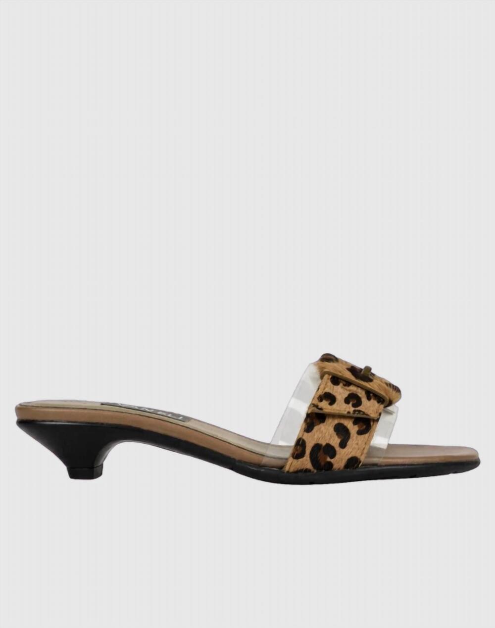 NEW VANELI women's ketua kitten heel medium width sandal in camel/ brown leopard